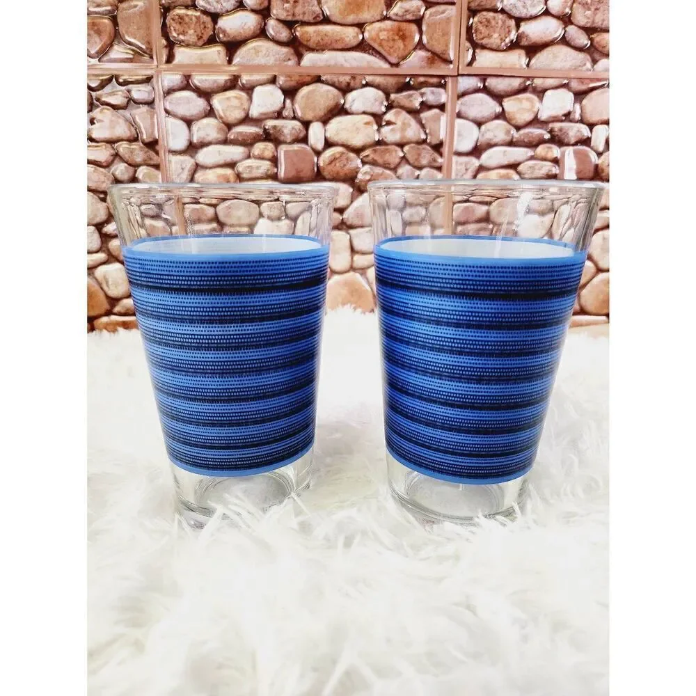 CORONA EXTRA BLUE STRIPE PUB BEER GLASSES - Pair - 16oz